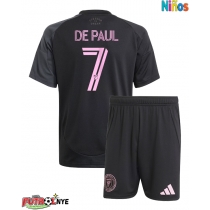 Camiseta Inter Miami Rodrigo De Paul #7 Visitante Equipación para niños 2025-26 manga corta (+ pantalones cortos)